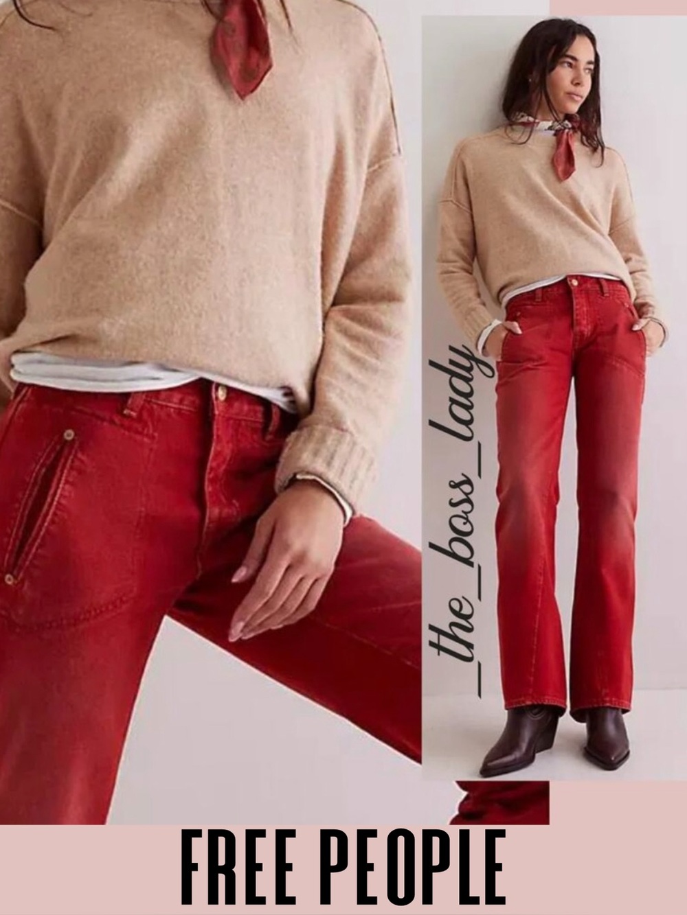 Free People jeans bootcut low rise cotton streetwear boho pants 25